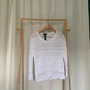 Ralph Lauren white lace sweater